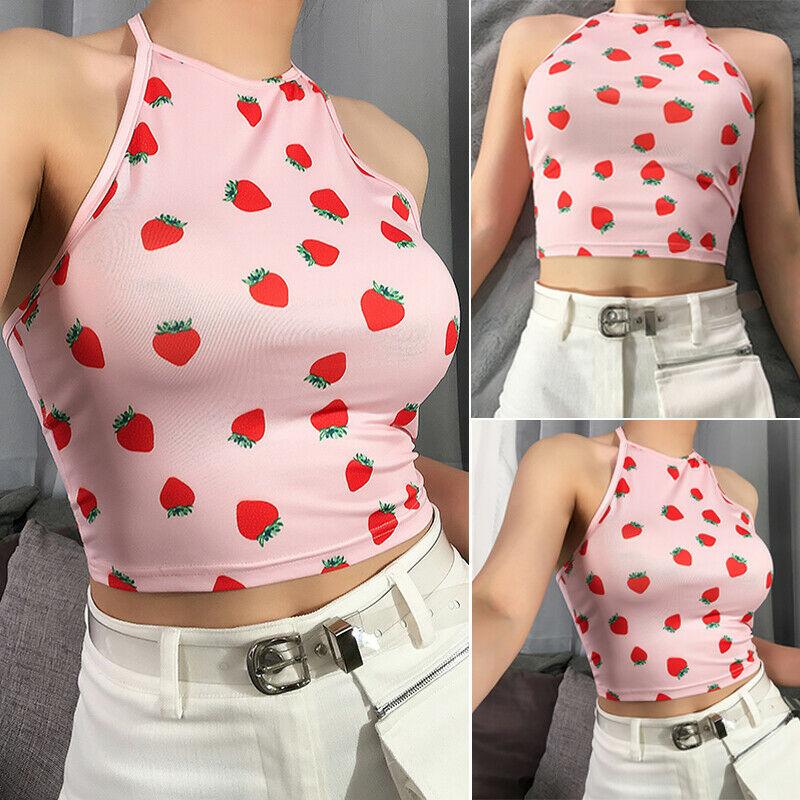 Fashion Women Summer Casual Tank Tops Vest Sleeveless Crop Sexy Cute Sweet Strawberry Print Sleeveless Pink Girls Ladies Camis, As pic
Fashion Women Summer Casual Tank Tops Vest Sleeveless Crop Sexy Cute Sweet Strawberry Print Sleeveless Pink Girls Ladies Camis, As pic