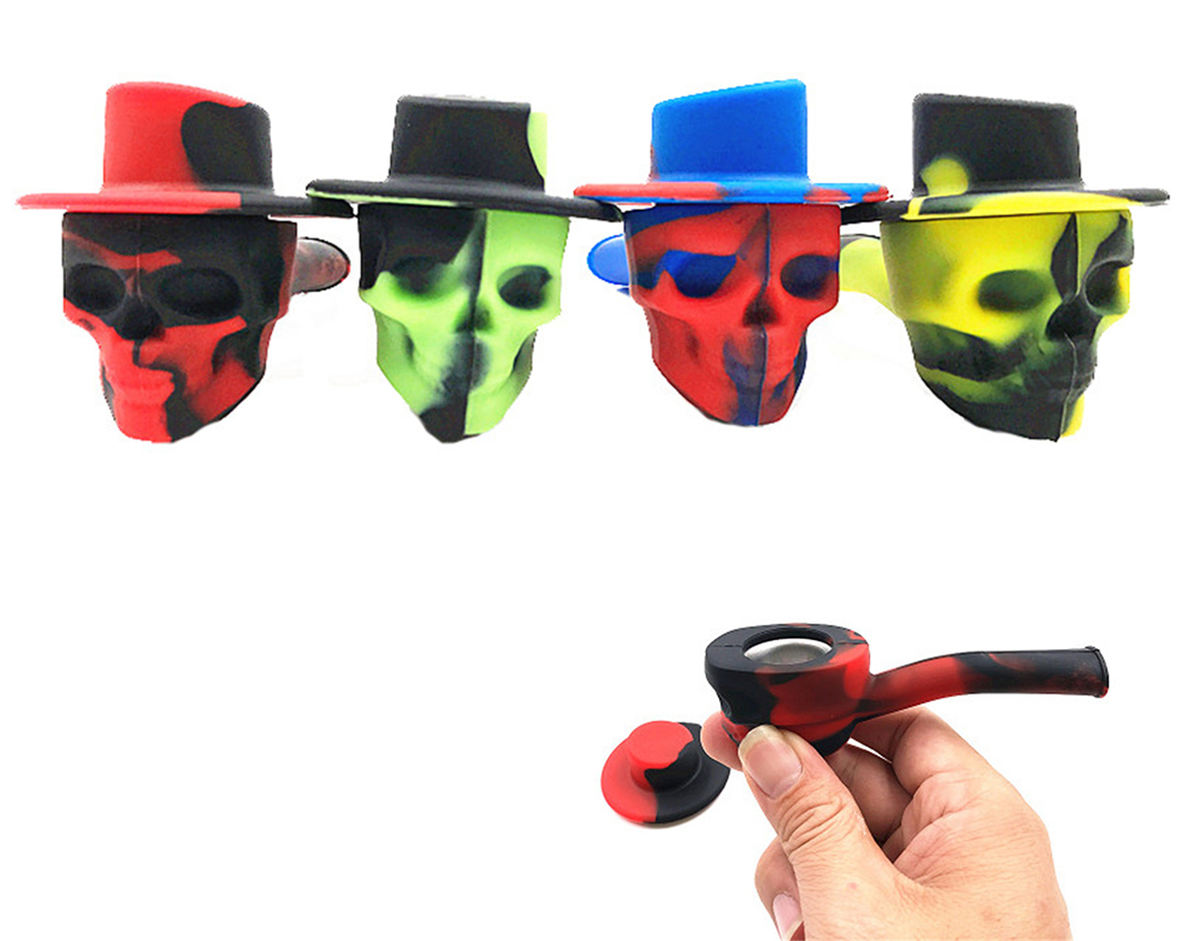 Skull Shape Silicone Smoking Pipes Ghost Head Style Silicone Hand Pipe with Heating Bowl Cap 11cm Silicon Tobacco Pipe
Skull Shape Silicone Smoking Pipes Ghost Head Style Silicone Hand Pipe with Heating Bowl Cap 11cm Silicon Tobacco Pipe