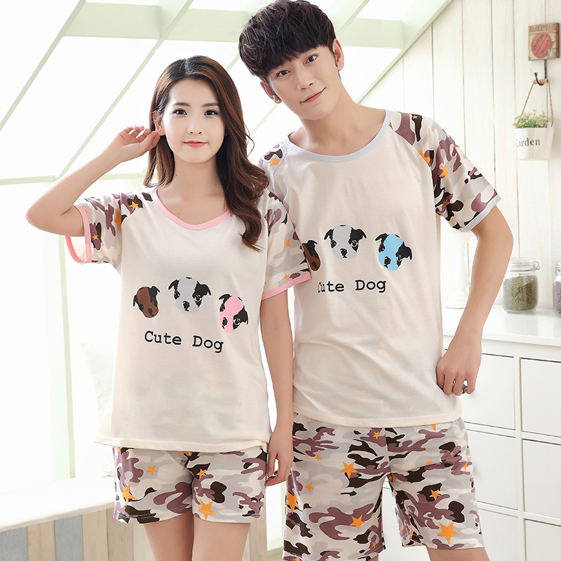 2017 New Summer Cotton Couples Pajamas Sets Cartoon Totoro Men's Pajamas Sweet Girls Lounge Women Pyjama femme 3XL Home Clothing 210203