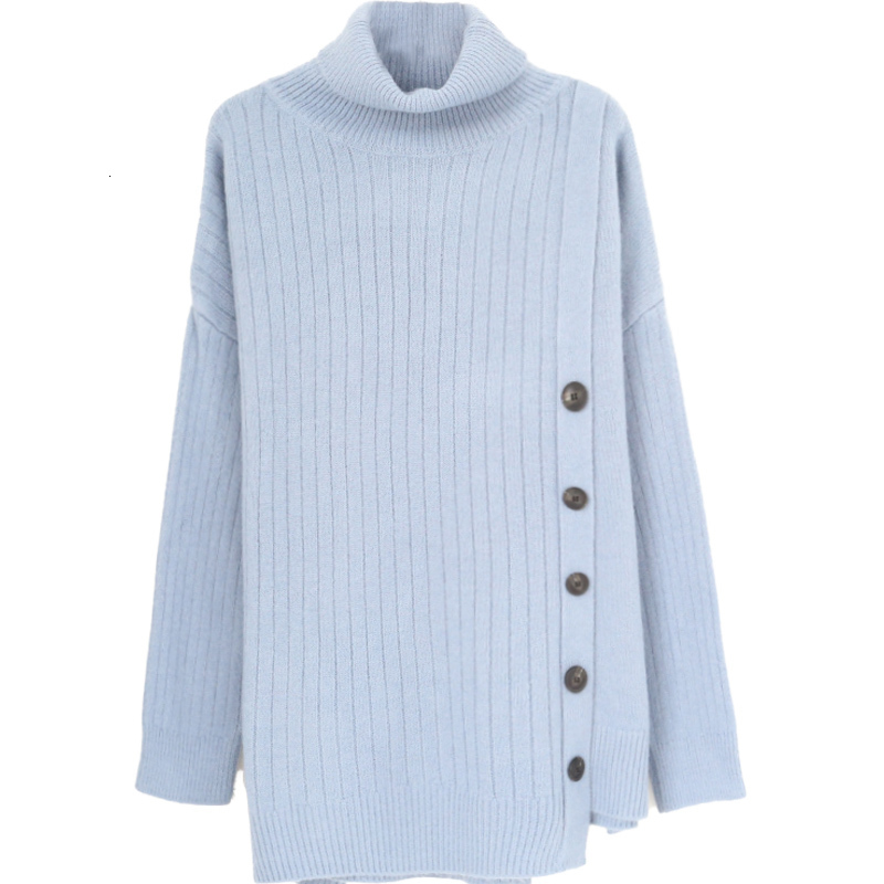 EWQ Winter Sweet Full Sleeve Single Breasted Sweater Coat Korea Loose Plus Size Pullovers Knitted Tops 6 Color QZ121 201130