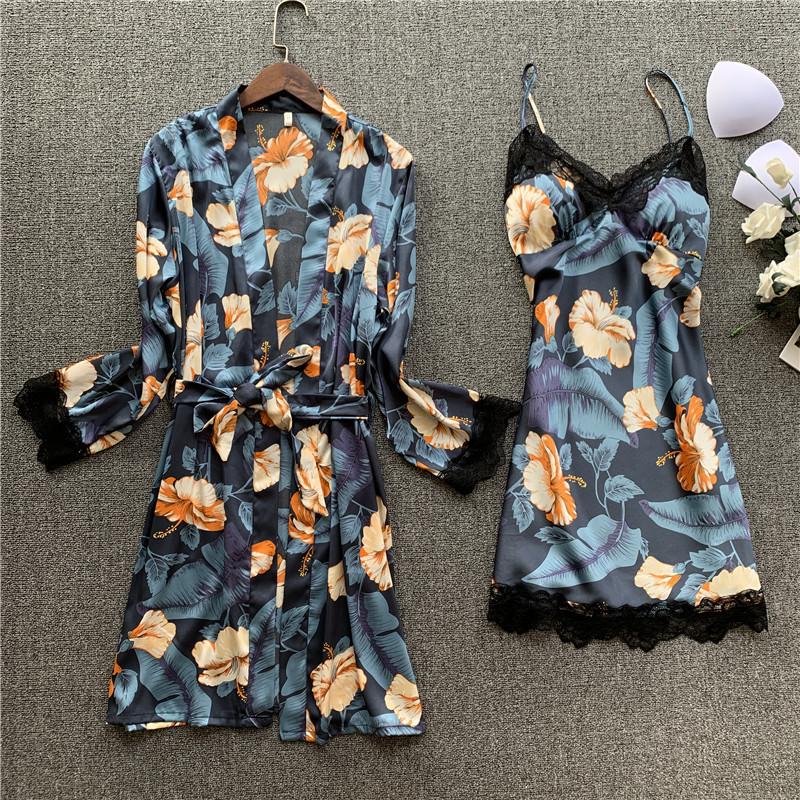 Sexy Women's Robe & Gown Sets Lace Bathrobe + Night Dress 2 Pieces Sleepwear Womens Sleep Set Silk Robe Femme Lingerie, A-2
Sexy Women's Robe & Gown Sets Lace Bathrobe + Night Dress 2 Pieces Sleepwear Womens Sleep Set Silk Robe Femme Lingerie, A-2