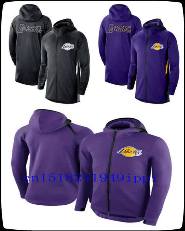 

Los Angeles Lakers MEN Heathered MEN jacket Authentic Earned Edition Showtime Therma Flex Performance Full-Zip Hoodie