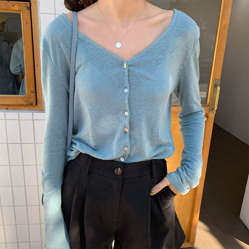 2021 New 5 color wome womens sun protection tops summer Korean style v neck long female sleeve women's cotton bamboo shirts (x365) KYVZ, Green
2021 New 5 color wome womens sun protection tops summer Korean style v neck long female sleeve women's cotton bamboo shirts (x365) KYVZ, Green