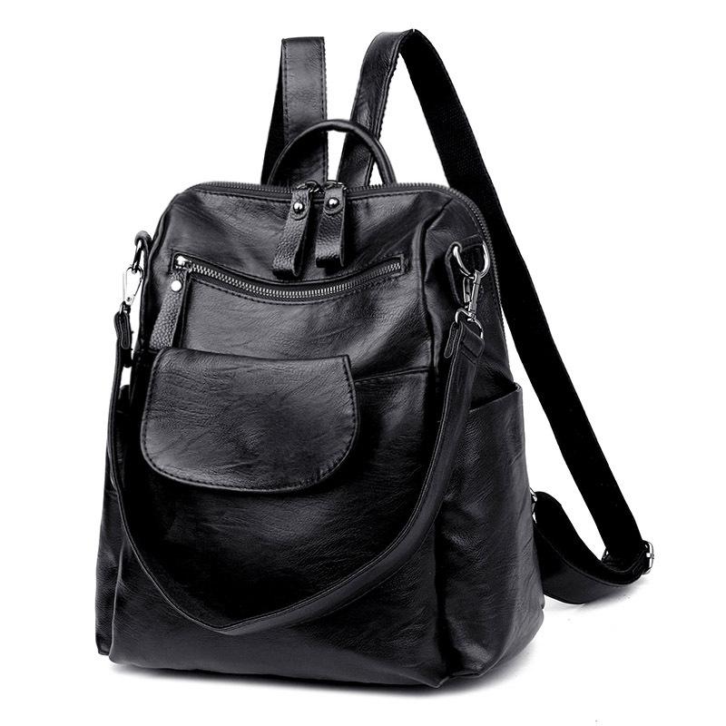 2021 Leather Backpack Solid Color Multifunctional Large Capacity Casual Single-Shoulder Daypack School Travel Satchel for Women, Black
2021 Leather Backpack Solid Color Multifunctional Large Capacity Casual Single-Shoulder Daypack School Travel Satchel for Women, Black