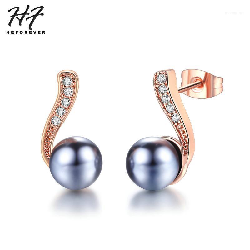 Delicate Black Imitation Pearl Stud Earring for Women Rose White Gold Color +CZ Fashion Jewelry Xmas Gift E6681
Delicate Black Imitation Pearl Stud Earring for Women Rose White Gold Color +CZ Fashion Jewelry Xmas Gift E6681