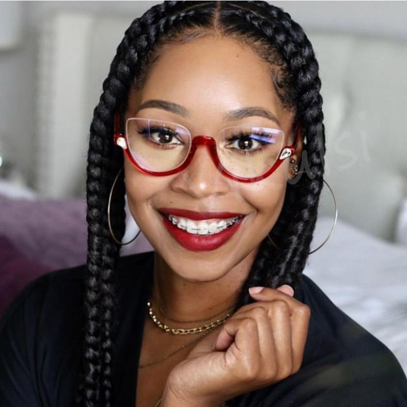 Fashion Diamond Cat Eye Clear Lens Glasses Half Frame Women Trending Crystal Red Eyeglasses for Female Accessories
Fashion Diamond Cat Eye Clear Lens Glasses Half Frame Women Trending Crystal Red Eyeglasses for Female Accessories