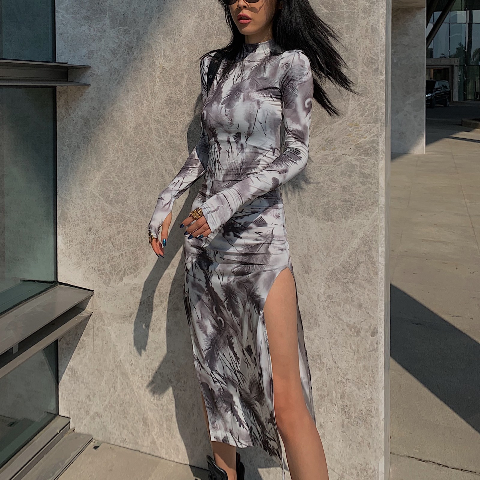 2021 Autumn Alternative Sexy Maxi Dress for Luxury Designer Vintage Woman Clothes 90p6, Ink-and-wash ash.
2021 Autumn Alternative Sexy Maxi Dress for Luxury Designer Vintage Woman Clothes 90p6, Ink-and-wash ash.