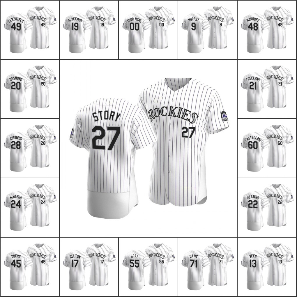 Men Colorado's Rockies #19 Charlie Blackmon 27 Trevor Story 28 Nolan Arenado 49 Antonio Senzatela Women Youth Custom Authentic Home White Jersey, Black
Men Colorado's Rockies #19 Charlie Blackmon 27 Trevor Story 28 Nolan Arenado 49 Antonio Senzatela Women Youth Custom Authentic Home White Jersey, Black