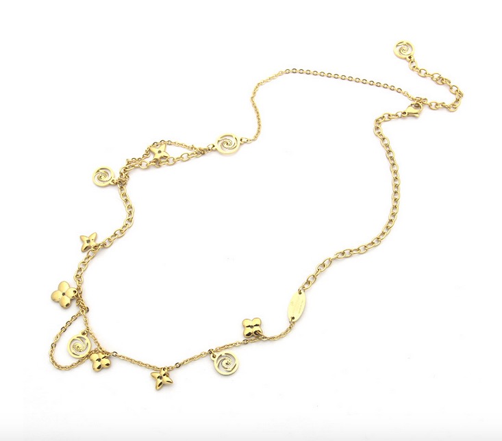 Fashion long sweater Titanium steel necklace flower double chain necklace ladies foreign trade multiple accessories chain necklace, Silver
Fashion long sweater Titanium steel necklace flower double chain necklace ladies foreign trade multiple accessories chain necklace, Silver