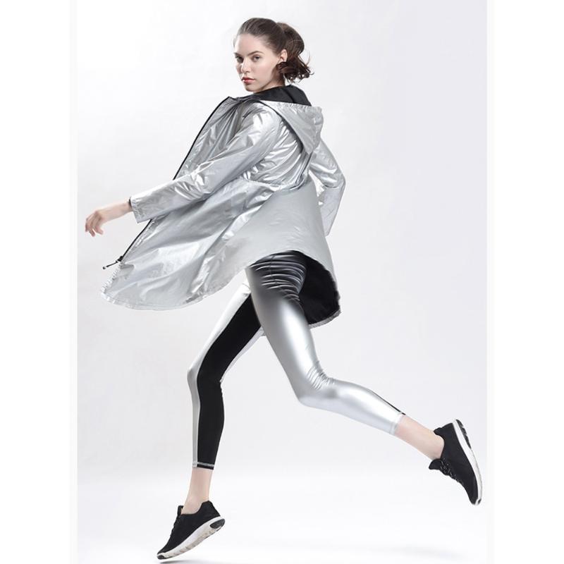 Women Metallic Trench Coat Waterproof Lightweight with Hood, Trench Long Raincoat Outdoor Active Hiking Windbreaker Ultra Light, Silver shinny
Women Metallic Trench Coat Waterproof Lightweight with Hood, Trench Long Raincoat Outdoor Active Hiking Windbreaker Ultra Light, Silver shinny