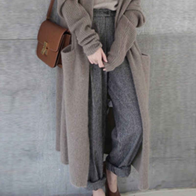 Autumn Winter Cashmere sweater Coat European style cardigan women fashion sweater women long cardigan knitted sweater 201222