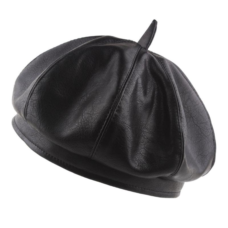 Fashion Cool Female Beret Beanie Retro Navy Style PU Leather Beret Hat Keep Warm Winter Soft Solid Color Flat Hats, Gray
Fashion Cool Female Beret Beanie Retro Navy Style PU Leather Beret Hat Keep Warm Winter Soft Solid Color Flat Hats, Gray