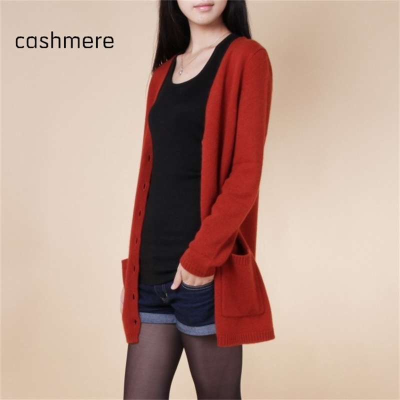 new cardigan women spring autumn long cardigan lady cashmere material loose sweater for female outerwear coat with pockets 201030