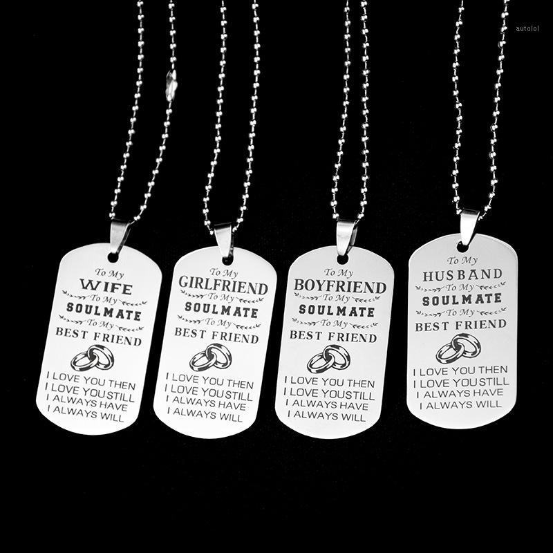 Lover Jewelry Stainless Steel Pendant Lettering Dog Tag Valentine's Day Gifts Necklace Pendant for Lover1 
Lover Jewelry Stainless Steel Pendant Lettering Dog Tag Valentine's Day Gifts Necklace Pendant for Lover1