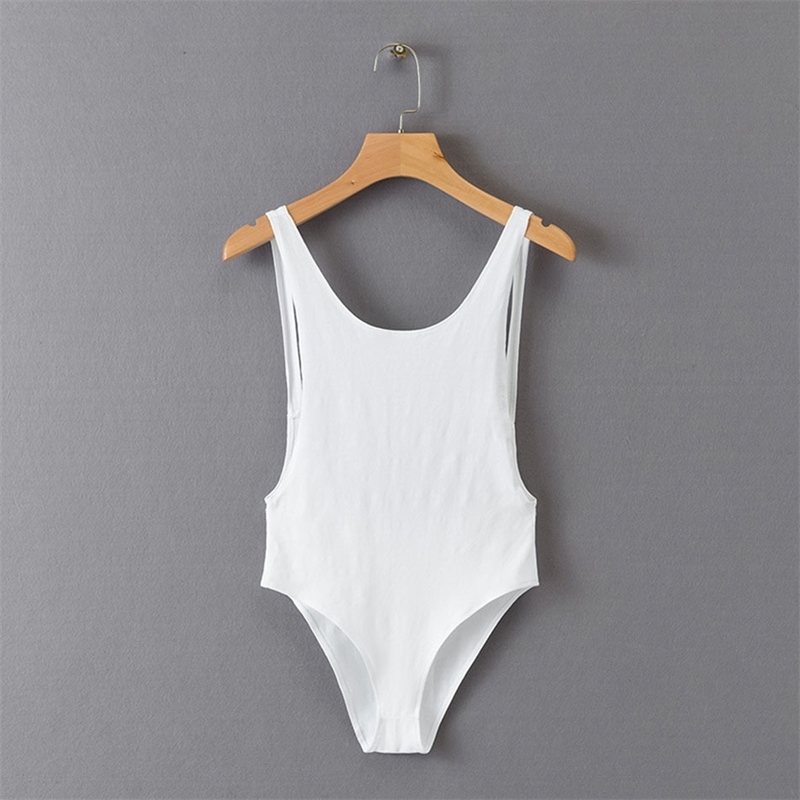 New Fall Winter Backless Bodysuit Women Slim Rompers Sleeveless Hot Bodysuits Beige Striped Sexy Body Suit Drop shipping 201007