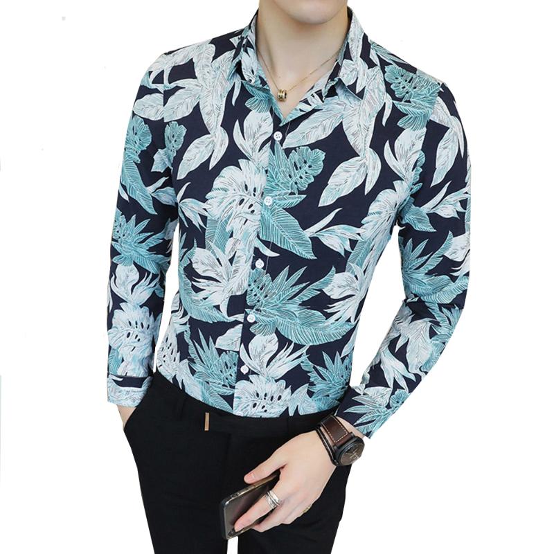 New Floral Men Shirt Fashion Leaves Flower Printed Slim Fit Long Sleeve Hawaiian Shirt Casual Nightclub Bar DJ Male, Tu se
New Floral Men Shirt Fashion Leaves Flower Printed Slim Fit Long Sleeve Hawaiian Shirt Casual Nightclub Bar DJ Male, Tu se