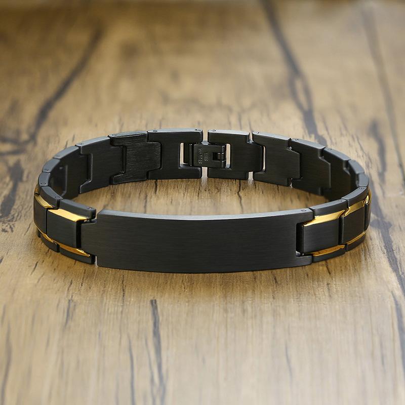 Free Custom Heavy Chain Bracelet 12mm Men's Black MaFinish Curved Bar Charm Bracelet in Stainless Steel
Free Custom Heavy Chain Bracelet 12mm Men's Black MaFinish Curved Bar Charm Bracelet in Stainless Steel