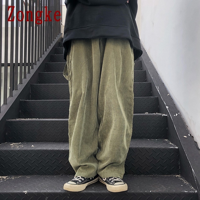 Zongke Autumn Corduroy Casual Baggy Pants Men Clothing Joggers Korean Streetwear Work Trousers Hip Hop Tracksuit M-2XL 201027