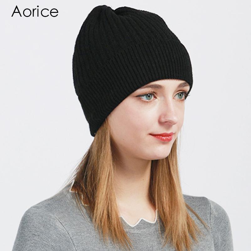 Beanie/Skull Caps Aorice Fashion Winter Hat Solid Black Knitting Patten Beanies High Quality Warm Women Pompom Female Causal Hats HK7031
Beanie/Skull Caps Aorice Fashion Winter Hat Solid Black Knitting Patten Beanies High Quality Warm Women Pompom Female Causal Hats HK7031
