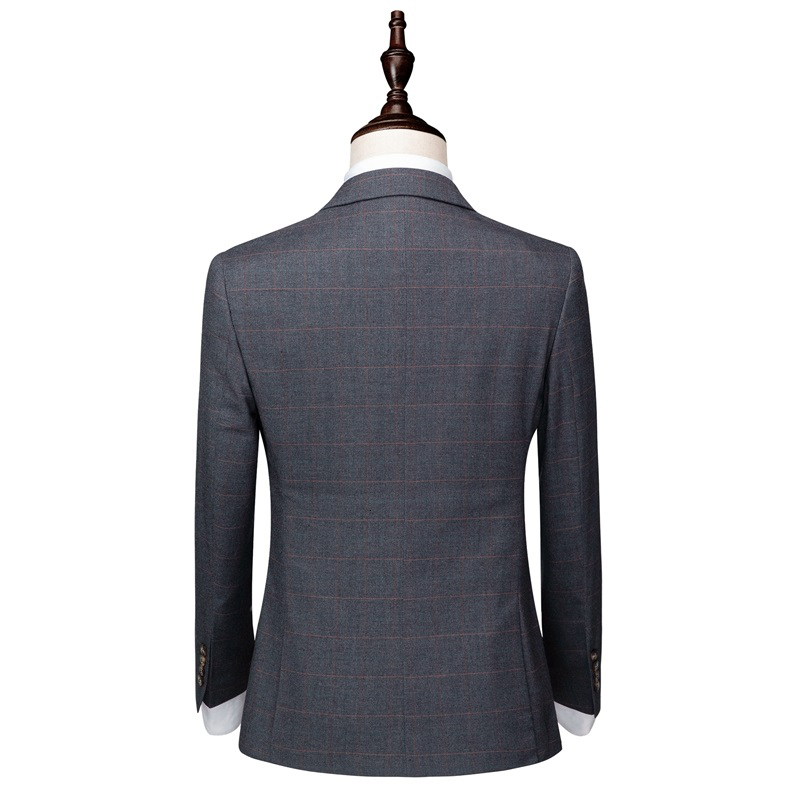 2021 Male Double Thin Men's Gray-quality Suits As Wedding New Arrival Suit Business 5WJ1, Dark grey