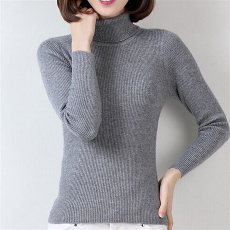 Autumn Winter Women Sweater Knitted Turtleneck Sweater Casual Soft Jumper Fashion On Sale Femme Elasticity Pullovers 201222