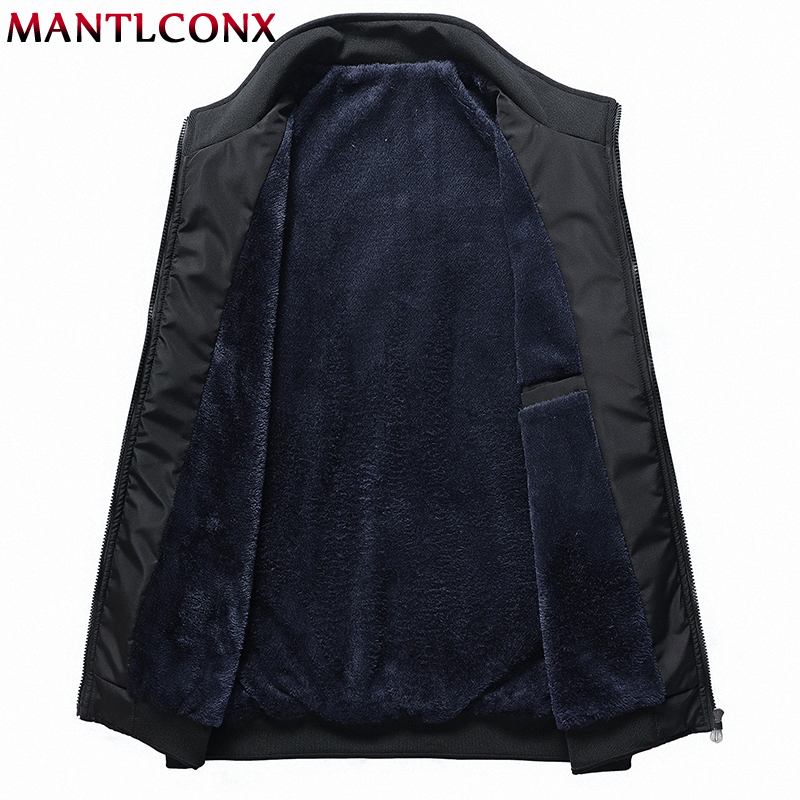 MANTLCONX Men's Winter Jackets Thick Stand Collar Parka Men Coats Casual Warm Fleece Cotton Mens Jackets Male Clothing 4XL 5XL T200117