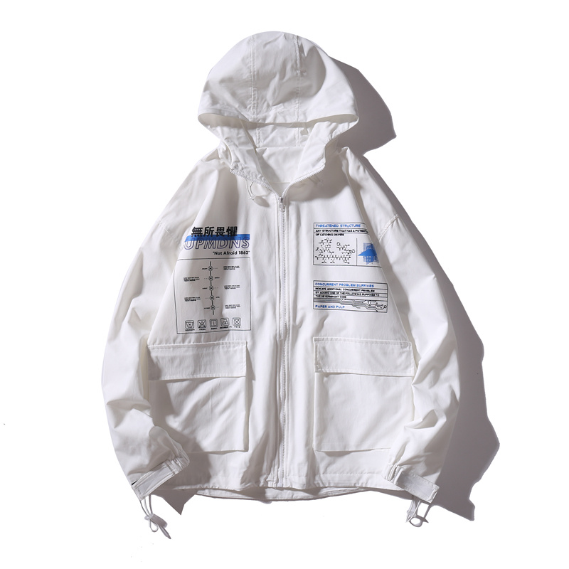 2019 Summer Thin Windbreaker Track Jackets Men Streetwear Mens Hip Hop Full Zip Big pocket Coats Fashion Male, White
2019 Summer Thin Windbreaker Track Jackets Men Streetwear Mens Hip Hop Full Zip Big pocket Coats Fashion Male, White
