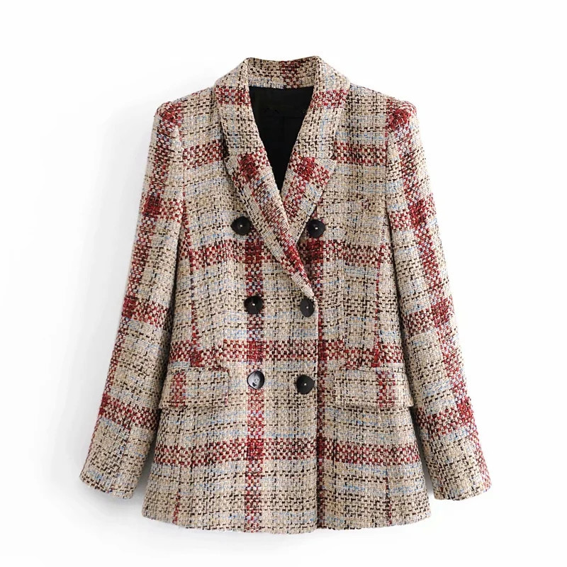 2021 New Women Textured Pliad Tweed Blazer Woman Vingate Long Sleeve Double Breasted Ladies Blazers Winter Coats Fbrg, Plaid
2021 New Women Textured Pliad Tweed Blazer Woman Vingate Long Sleeve Double Breasted Ladies Blazers Winter Coats Fbrg, Plaid