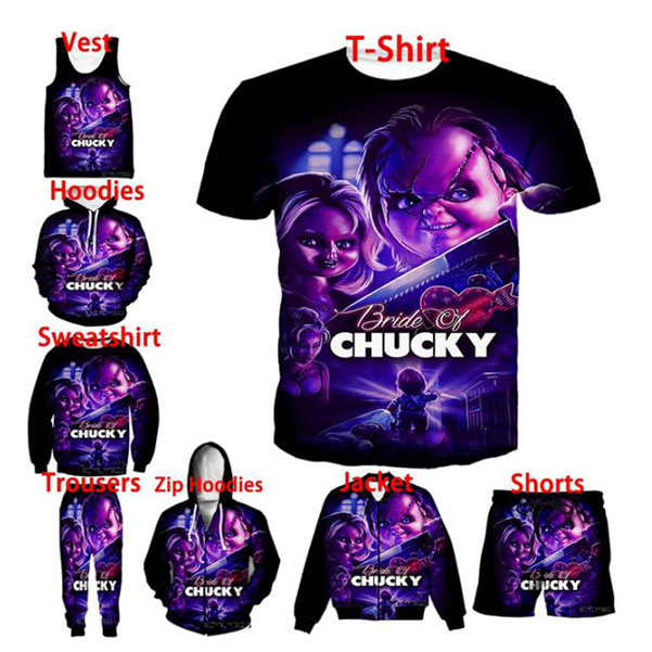 Horror Movie Child's Play Chucky 3D Print Fashion Men Women Jacket/ Zipper Hoodies/ Hoodies/ Sweatshirt/ shirt/ Vest/ Shorts/ Trousers A6, Black
Horror Movie Child's Play Chucky 3D Print Fashion Men Women Jacket/ Zipper Hoodies/ Hoodies/ Sweatshirt/ shirt/ Vest/ Shorts/ Trousers A6, Black