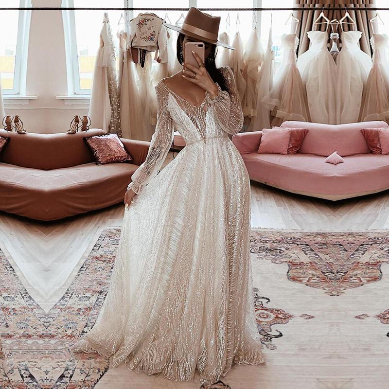 Eightale Elegant Evening Dresses 2020 V-Neck A-Line Long Sleeves Dubai Arabic Long Party Graduation Custom Made Prom Gown, Custom made color
Eightale Elegant Evening Dresses 2020 V-Neck A-Line Long Sleeves Dubai Arabic Long Party Graduation Custom Made Prom Gown, Custom made color