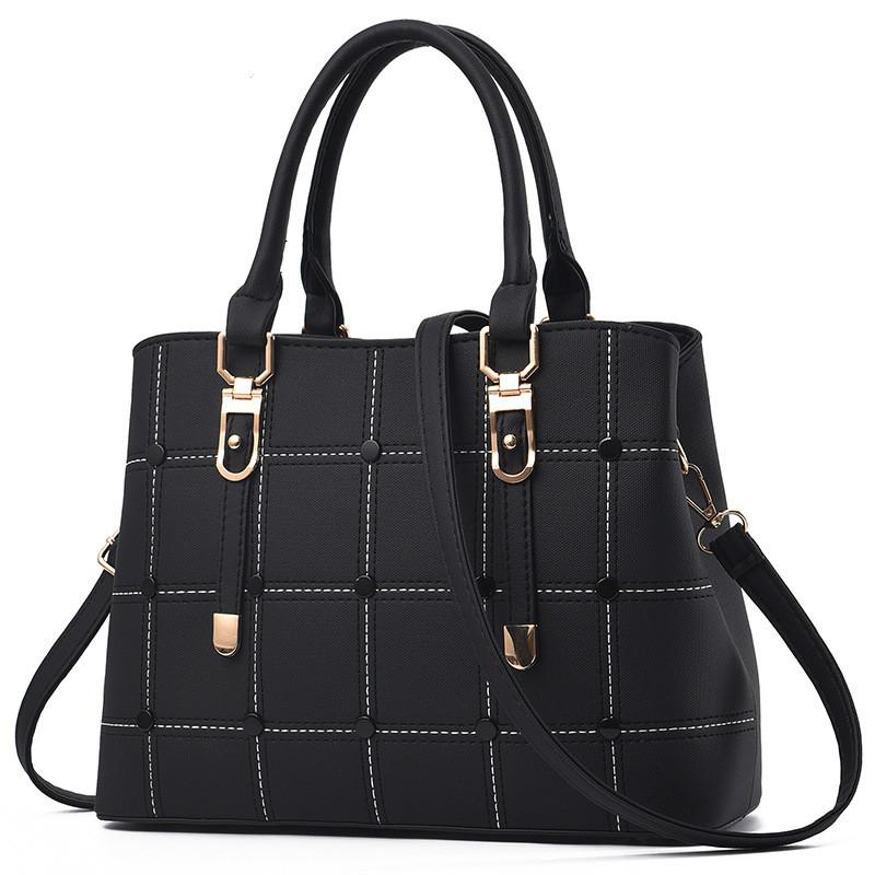 Black PU Leather High Capacity Woman Handbags Grid Fashion Casual Luxury Designer Large Ladies Shoulder Crossbody Bag
Black PU Leather High Capacity Woman Handbags Grid Fashion Casual Luxury Designer Large Ladies Shoulder Crossbody Bag