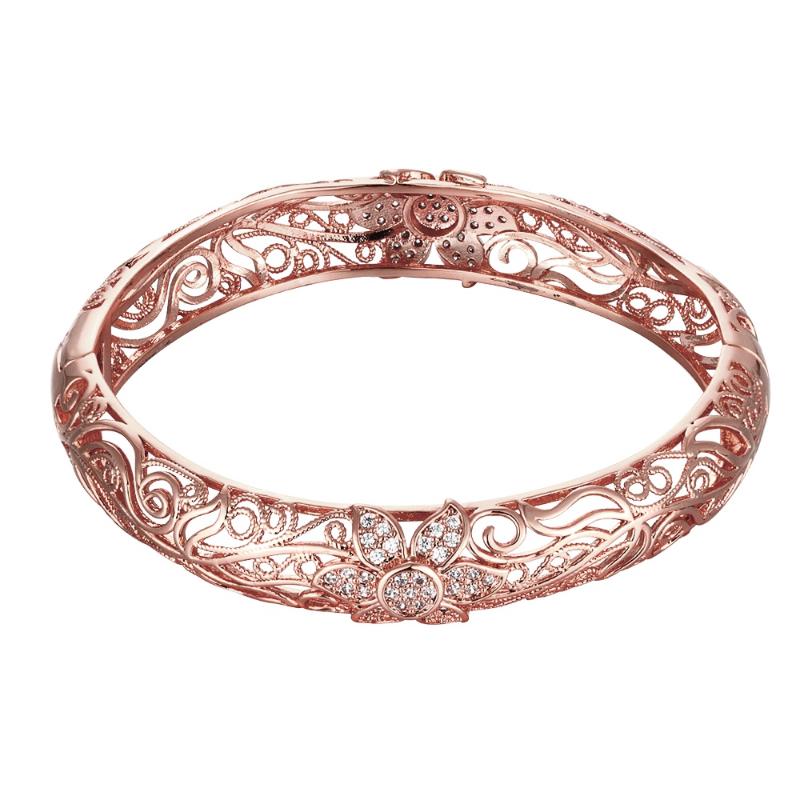Retro Filigree Bangles Women Exquisite Rose Gold Color Cubic Zircon Bangles Ethnic Pattern Hollow Jewelry Accessories for Lady
Retro Filigree Bangles Women Exquisite Rose Gold Color Cubic Zircon Bangles Ethnic Pattern Hollow Jewelry Accessories for Lady