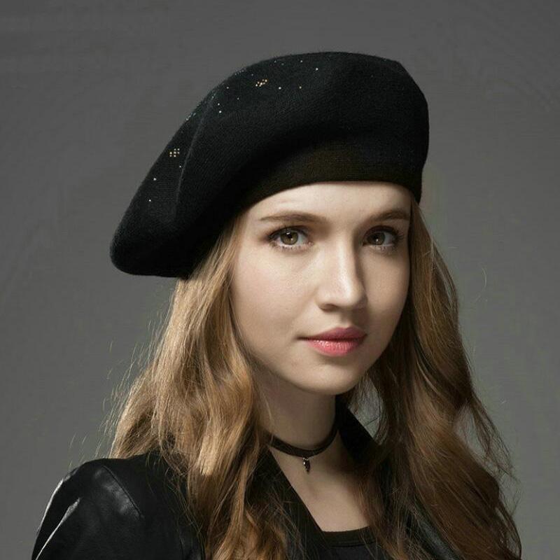 Berets 1Pcs Brand Women's Hat Fashion Solid Color Wool Knitted With Rhinestones Ladies French Artist Beanie Beret, Wine red
Berets 1Pcs Brand Women's Hat Fashion Solid Color Wool Knitted With Rhinestones Ladies French Artist Beanie Beret, Wine red