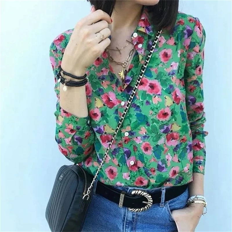 Women Shirt Spring / Summer New Shirt Women Color Oil Painting Print Long-sleeved Shirt Women 201201
Women Shirt Spring / Summer New Shirt Women Color Oil Painting Print Long-sleeved Shirt Women 201201