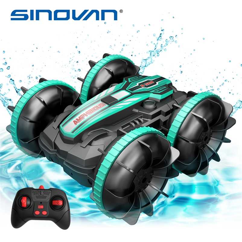 Sinovan Stunt RC Car 1200mAh 4wd Water & Land 2in1 Remote Control Car 2.4G Double Side Flip Amphibious RC Drift Car Toys for Kid 220104
Sinovan Stunt RC Car 1200mAh 4wd Water & Land 2in1 Remote Control Car 2.4G Double Side Flip Amphibious RC Drift Car Toys for Kid 220104