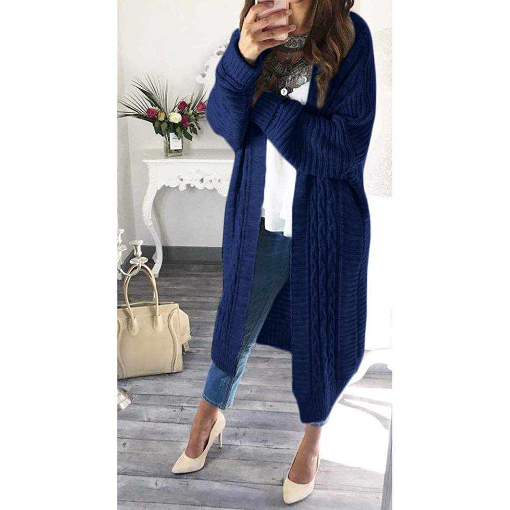 Umeko Autumn and Winter Women's Fashion Casual solid long sleeve pockets Oversized Clothing Knitted Cardigan Clothes coat 201031