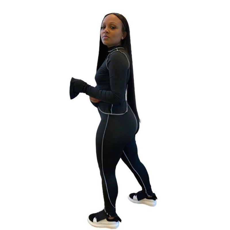 Womens outfits tracksuits long sleeve 2 piece set tracksuit jogging sportsuit shirt leggings sweatshirt pants suit selling Print Pencil