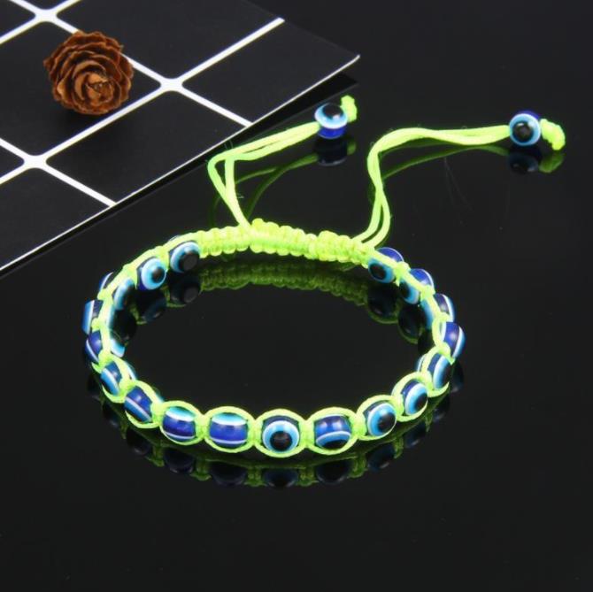 Handmade Turkish Blue Evil Eye Strand Bracelets Braided Thread Charm Beaded Bracelet for Women Men Adjustable Fatima Beads Chain Bracelets Promotion G