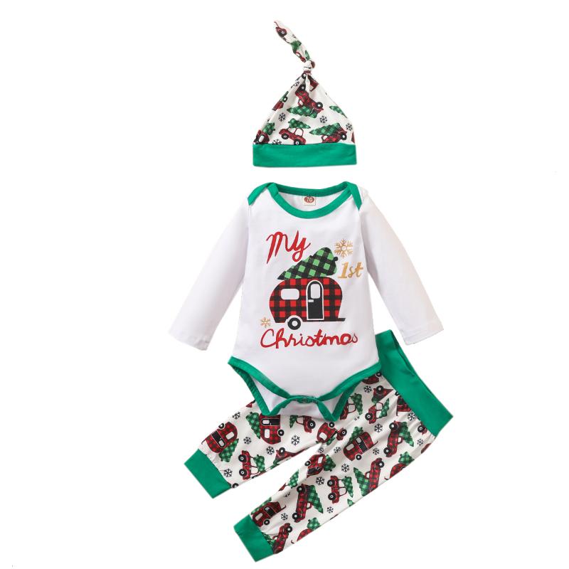 Christmas Newborn Baby Boy Girl Long Sleeve Cotton Bodysuit Tops Car Print Long Pant Hat 3PCS Xmas Clothing Set, As pic
Christmas Newborn Baby Boy Girl Long Sleeve Cotton Bodysuit Tops Car Print Long Pant Hat 3PCS Xmas Clothing Set, As pic