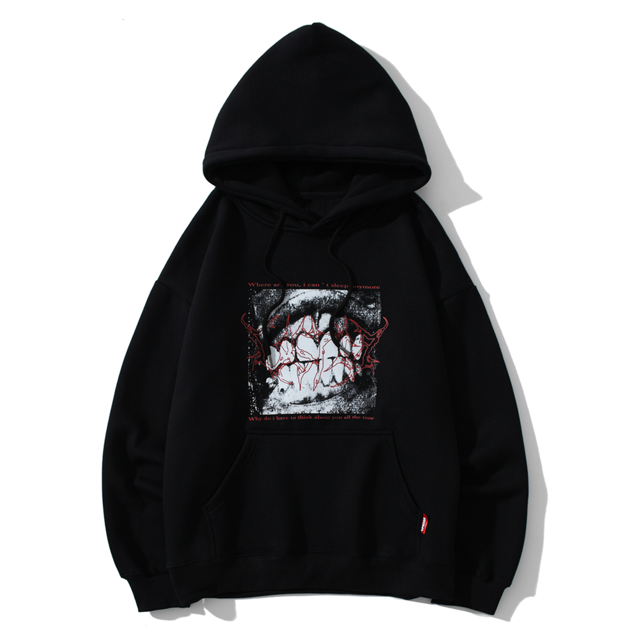 2021 New Winter Hip Hop Streetwear Mens Vicious Tooth Print Harajuku Hoodie Sweatshirt Fleece Cotton Hooded Pullover Tops Men Q22t, Black
2021 New Winter Hip Hop Streetwear Mens Vicious Tooth Print Harajuku Hoodie Sweatshirt Fleece Cotton Hooded Pullover Tops Men Q22t, Black