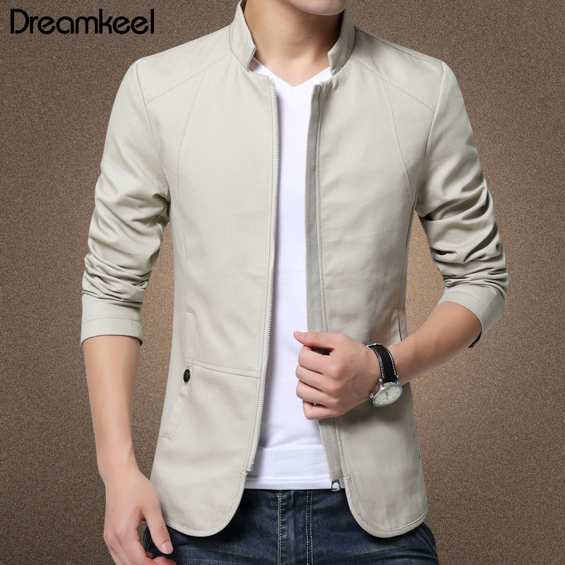 British Style Mens Jacket Slim Fit Stand Jackets Male Fashion Windbreaker Coat Coat Cotton Solid Casual Jacket Men 5XL Y 201127
