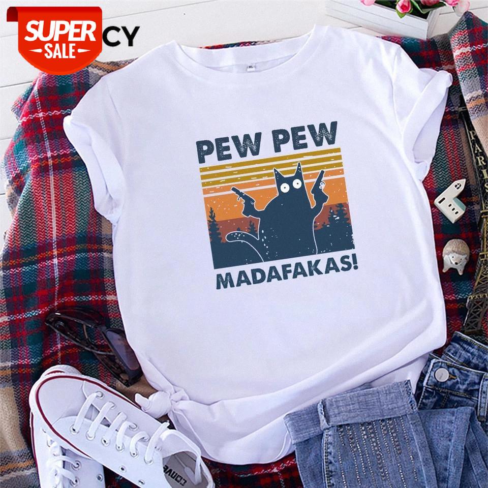 JFUNCY Plus Size Women Tops Cotton T-shirt Summer Short Sleeve Tshirt Pew Pew Madafakas Print Casual Loose Female Tee Shirts #6e27, White
JFUNCY Plus Size Women Tops Cotton T-shirt Summer Short Sleeve Tshirt Pew Pew Madafakas Print Casual Loose Female Tee Shirts #6e27, White