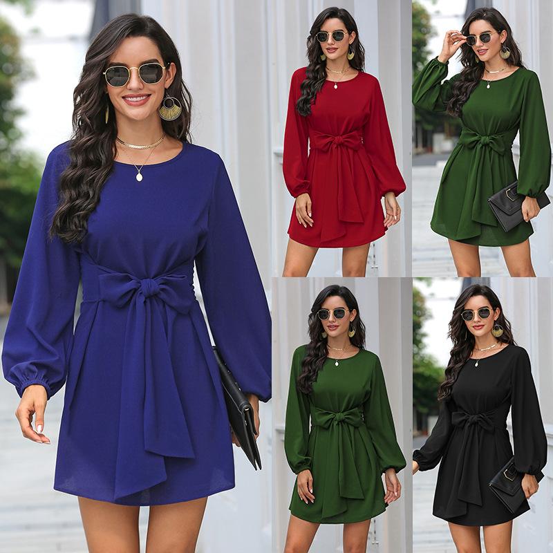 2021 Blue Black Green Red Women Dress Long Sleeve Casual O-Neck Pullover Streetwear Spring Summer Women Clothing Dress
2021 Blue Black Green Red Women Dress Long Sleeve Casual O-Neck Pullover Streetwear Spring Summer Women Clothing Dress
