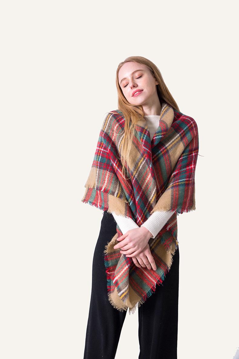 Wedding Accessories Other Accessories 34 Colors Plaid Pashmina Scarf 140*140CM Woman Oversized Tartan Wrap Shawl Square Tassel Scarves Warm