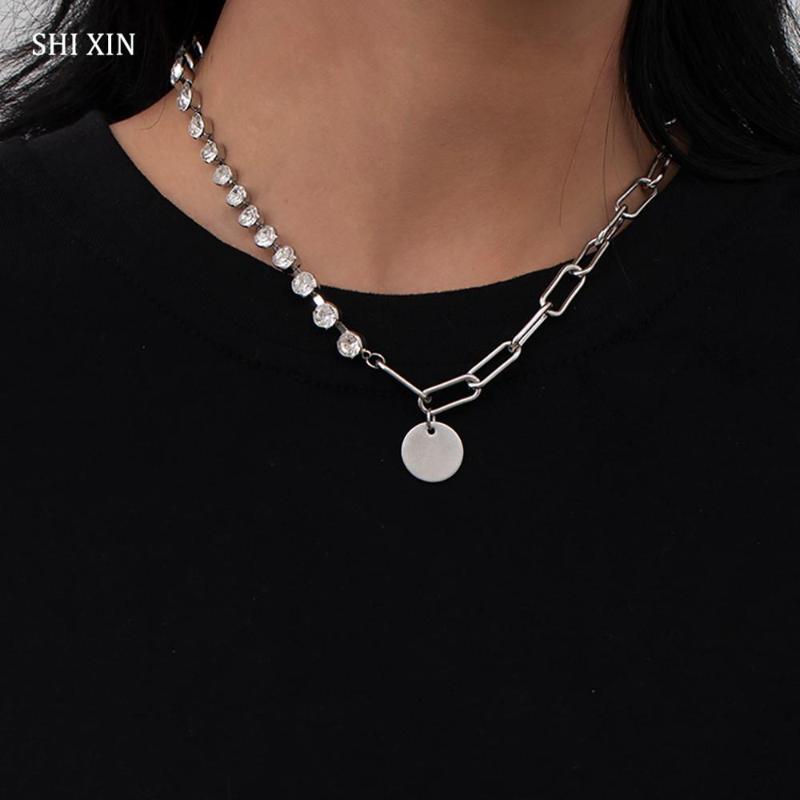 SHIXIN Asymmetry Shiny Crystal Chokers Necklace for Women Stainless Steel Chain Round Sequins Pendants Necklaces Fashion Jewelry
SHIXIN Asymmetry Shiny Crystal Chokers Necklace for Women Stainless Steel Chain Round Sequins Pendants Necklaces Fashion Jewelry