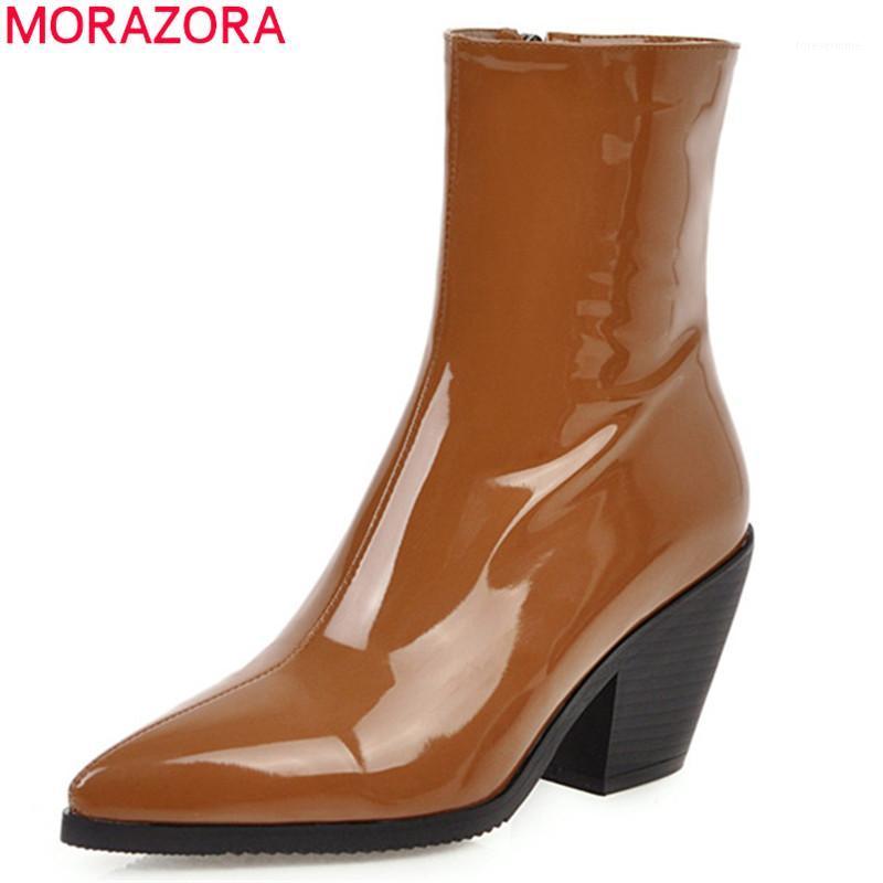 MORAZORA 2020 big size 46 women ankle boots pointed toe solid colors autumn winter booties high heels dress office shoes woman1, Black
MORAZORA 2020 big size 46 women ankle boots pointed toe solid colors autumn winter booties high heels dress office shoes woman1, Black