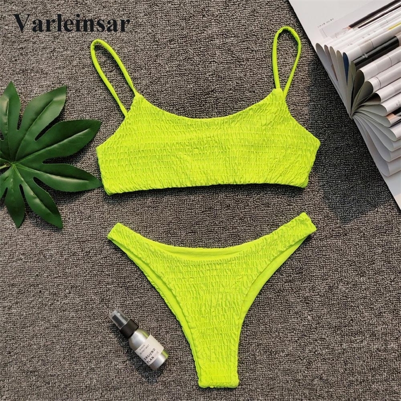 New Sexy Neon Green Wrinkled Bikini Female Swimsuit Women Swimwear Two-pieces Bikini set Bather Bathing Suit Swim V713G Y200319, Pink
New Sexy Neon Green Wrinkled Bikini Female Swimsuit Women Swimwear Two-pieces Bikini set Bather Bathing Suit Swim V713G Y200319, Pink