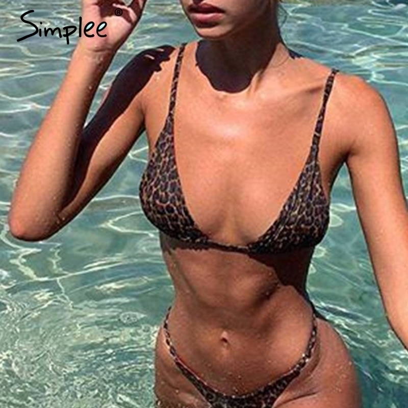 Simplee Sexy leopard print women swimsuit Push up two-pieces triangle bathing suit Summer beach wear sexy ladies bikini sets Y200319
Simplee Sexy leopard print women swimsuit Push up two-pieces triangle bathing suit Summer beach wear sexy ladies bikini sets Y200319