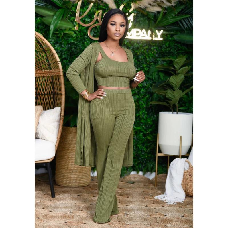 3 Piece Set Women Outfits Ribbed Crop Top Woman Pants Long Cardigan Fall Women Clothing Matching Sets For, Dark blue
3 Piece Set Women Outfits Ribbed Crop Top Woman Pants Long Cardigan Fall Women Clothing Matching Sets For, Dark blue
