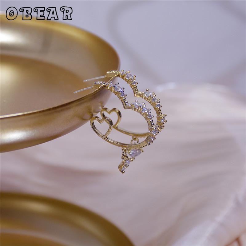 OBEAR 14k Real Gold Korean Version Style Trendy Micro-Inlaid Heart Earrings Women Simple Elegant Engagement Wedding Jewelry
OBEAR 14k Real Gold Korean Version Style Trendy Micro-Inlaid Heart Earrings Women Simple Elegant Engagement Wedding Jewelry